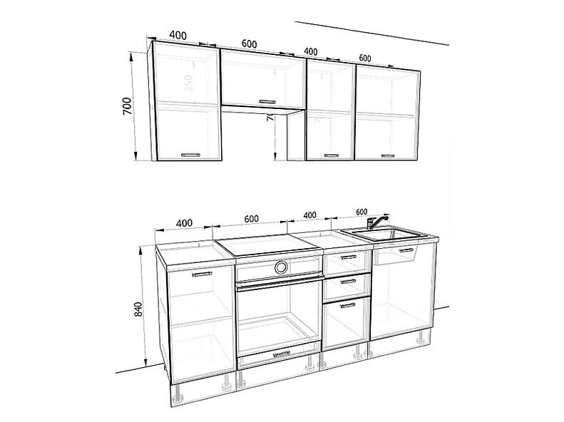 Кухня Европа — длина 2 м Кухня Европа — длина 2 м
