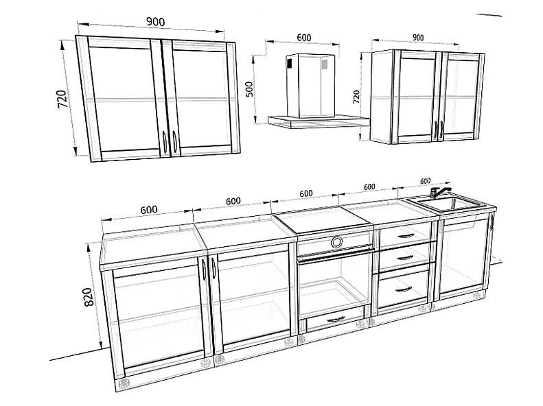 Кухня Базис Nicole-Wood — длина 3 м Кухня Базис Nicole-Wood — длина 3 м