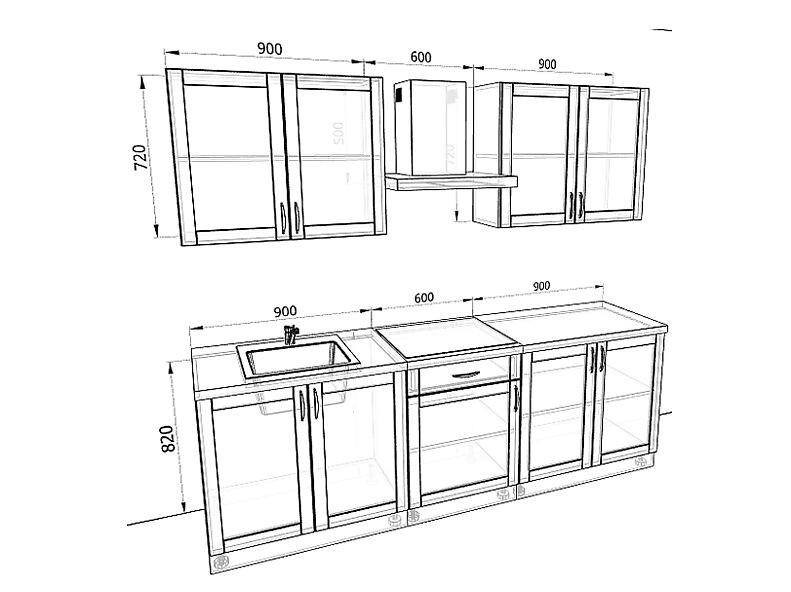Кухня Базис Nicole-Wood — длина 2,4 м Кухня Базис Nicole-Wood — длина 2,4 м