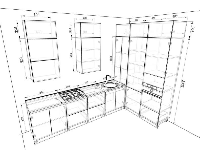 Модульная кухня Сиэль Royal — длина 4,8 м