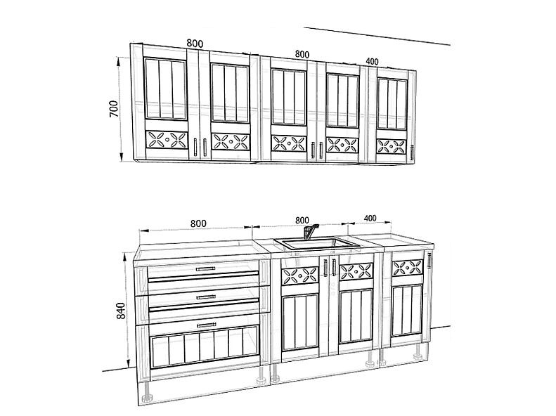 Кухня Камелия — длина 2 м Кухня Камелия — длина 2 м