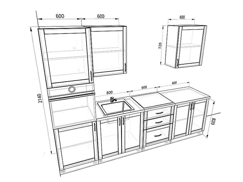 Кухня Базис Nicole-Wood — длина 2,8 м