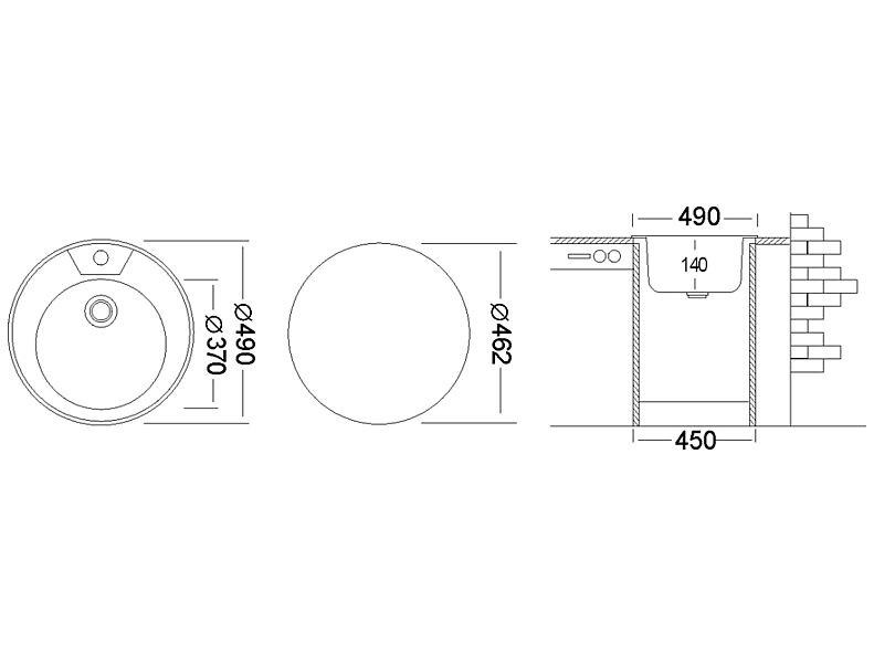 Мойка врезная Фаворит FAD500 ---4C 0C