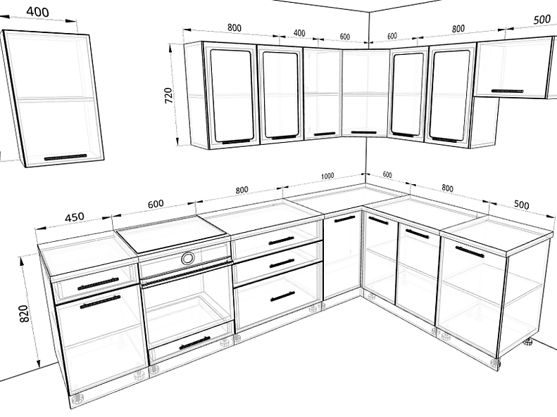 Кухня Базис — длина 2,9 м ширина 1,9 м Кухня Базис — длина 2,9 м ширина 1,9 м