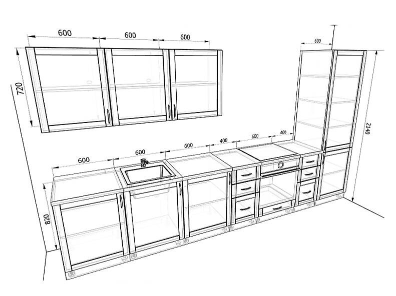 Кухня Базис Nicole-Wood — длина 3,8 м