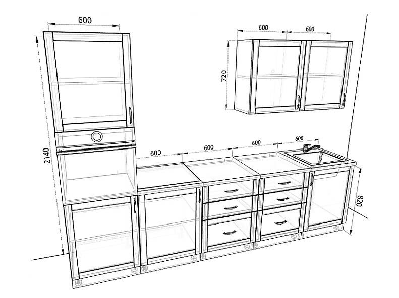 Кухня Базис Nicole-Wood — длина 3 м Кухня Базис Nicole-Wood — длина 3 м