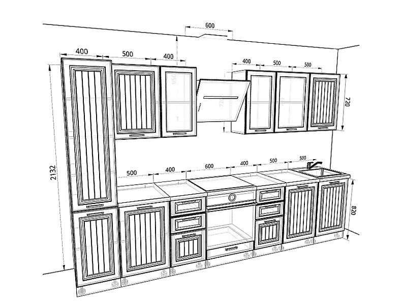 Кухня Прага — длина 3,3 м