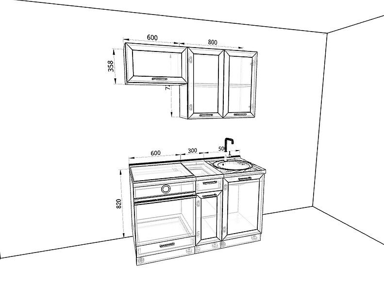 Кухня Глетчер 1,4 метра Кухня Глетчер 1,4 метра