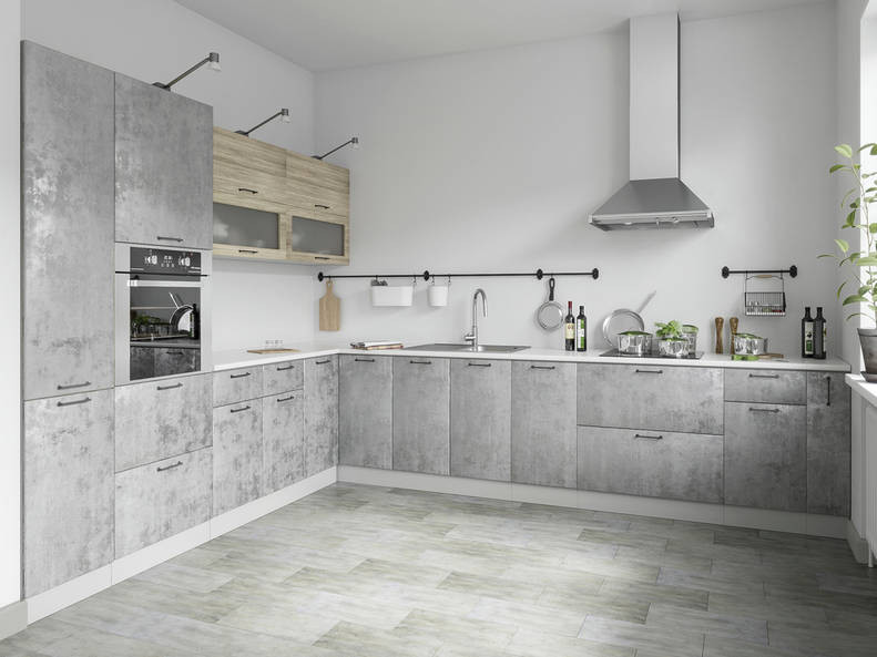 Модульная кухня Лофт — длина 4,1 м, ширина 2,6 м