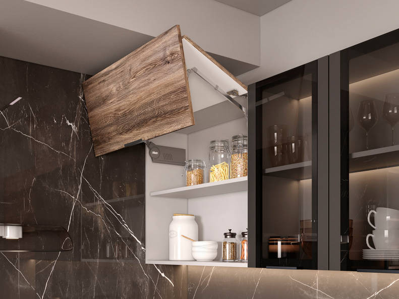 Модульная кухня Лофт — длина 4,1 м, ширина 2,6 м