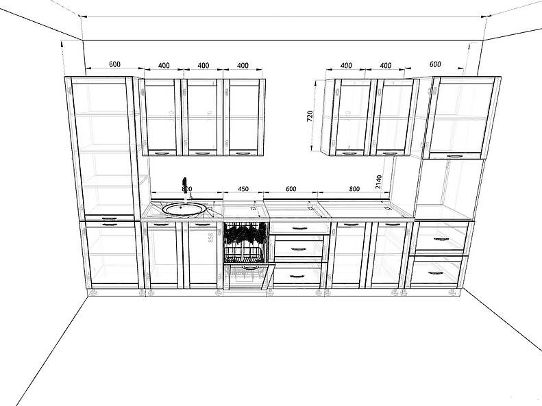 Кухня Базис Nicole-Wood — длина 3,9 м Кухня Базис Nicole-Wood — длина 3,9 м
