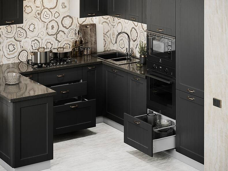 Кухня Базис Nicole-Wood — длина 2,7 м ширина 2,6 м