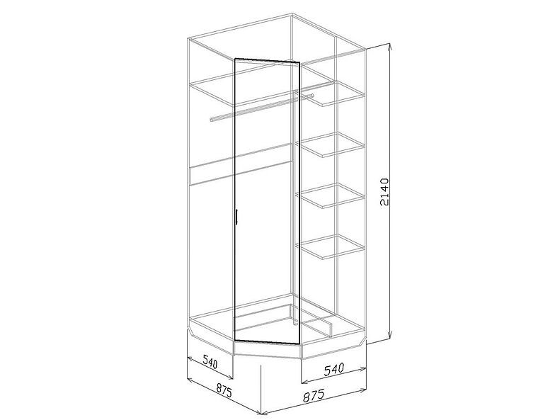 Шкаф угловой Токио 88 см Шкаф угловой Токио 88 см
