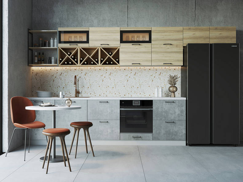 Кухня Лофт — длина 4 м