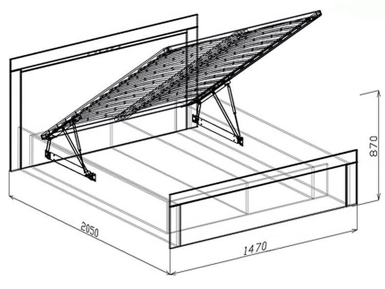 Кровать №1 (с ортопедическим основанием с подъемником) Токио 147 см Кровать №1 (с ортопедическим основанием с подъемником) Токио 147 см