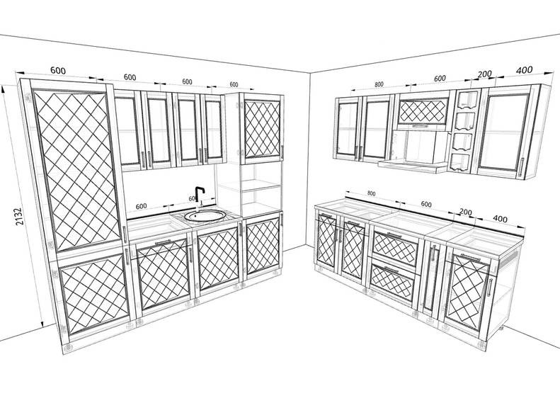 Модульная кухня Барселона — длина 2,4 м ширина 2 м