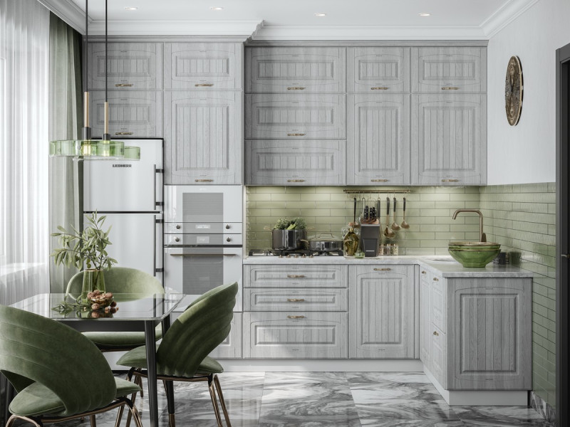 Кухня Кантри Прованс - длина 3,1 м, ширина 1,5 м