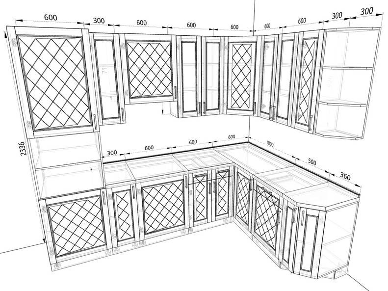 Модульная кухня Барселона — длина 2,7 м ширина 1,9 м