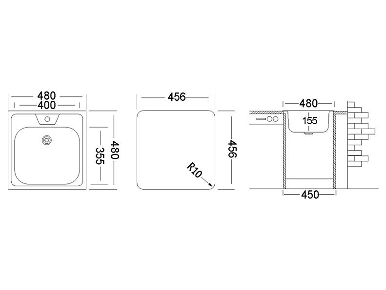 Мойка врезная Классика CLM480.480 -GT6K 0C Мойка врезная Классика CLM480.480 -GT6K 0C