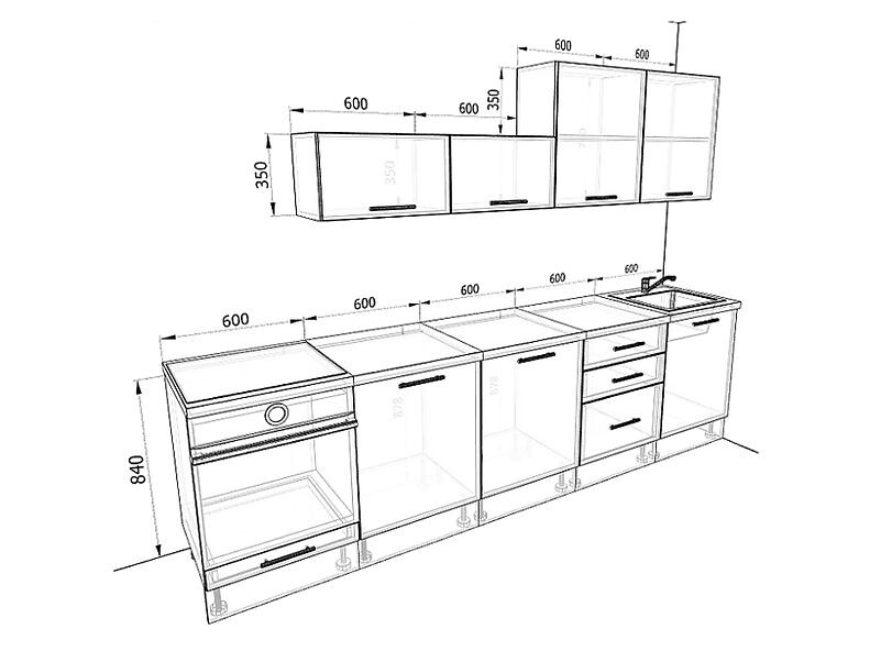 Кухня Оптима — длина 3 м Кухня Оптима — длина 3 м