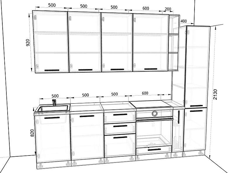 Кухня Валерия-М — длина 2,7 м